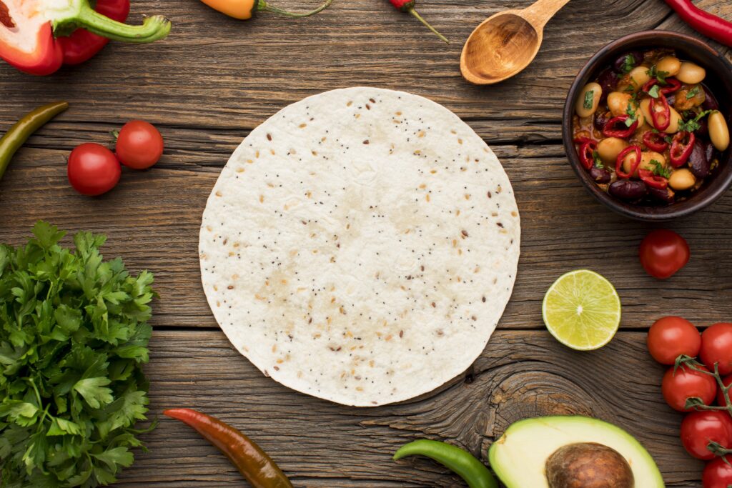 top view delicious mexican food ready be served